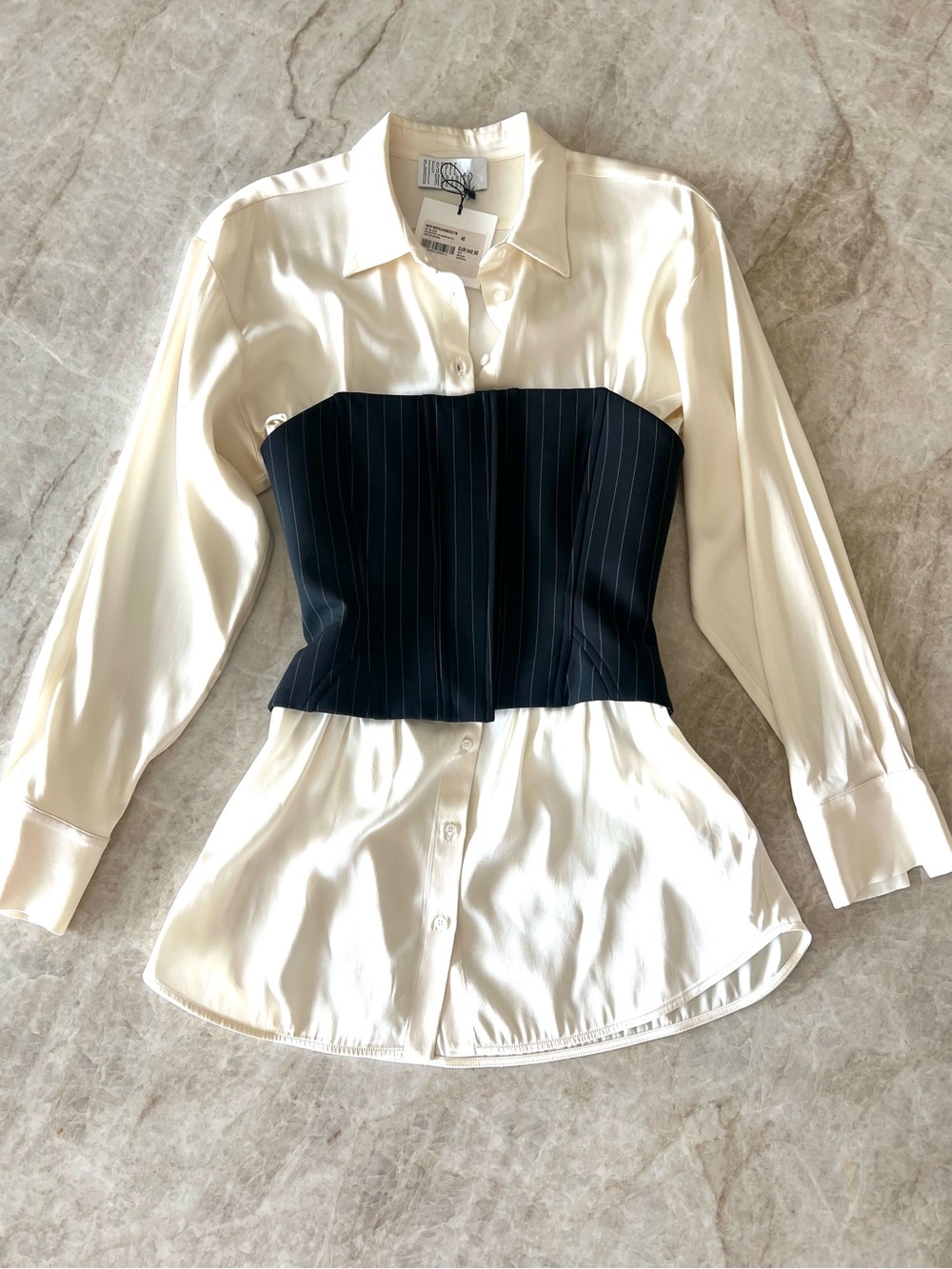 NWT (US 4) Giuseppe Di Morabito Shirt Dress with Bustier